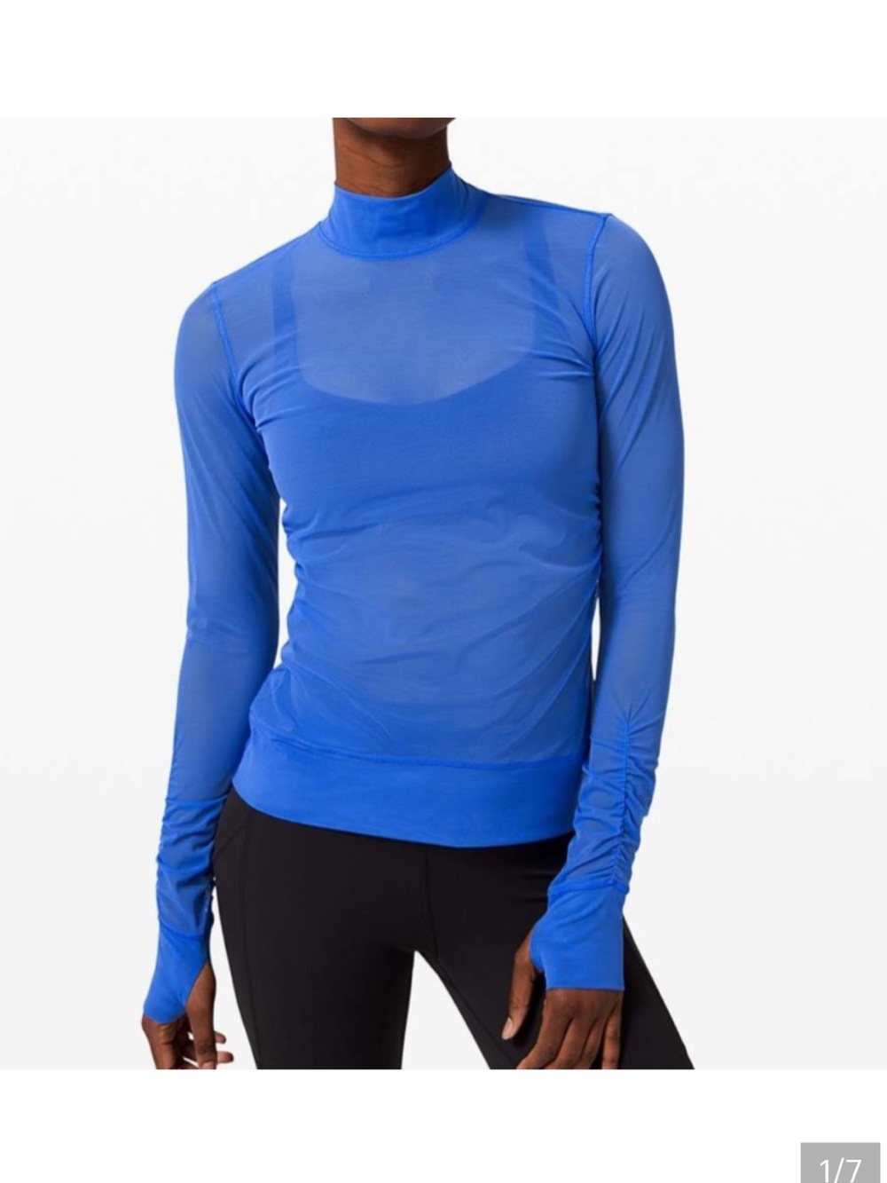 NWT Lululemon Sheer Thrill Mock Neck Long Sleeve Blue 12